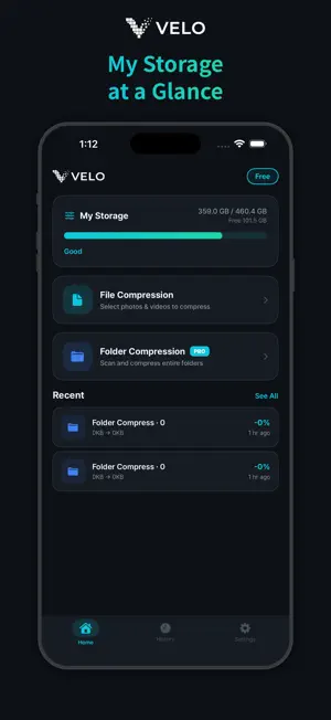 Velo - Photo Video Compressor screenshot 1
