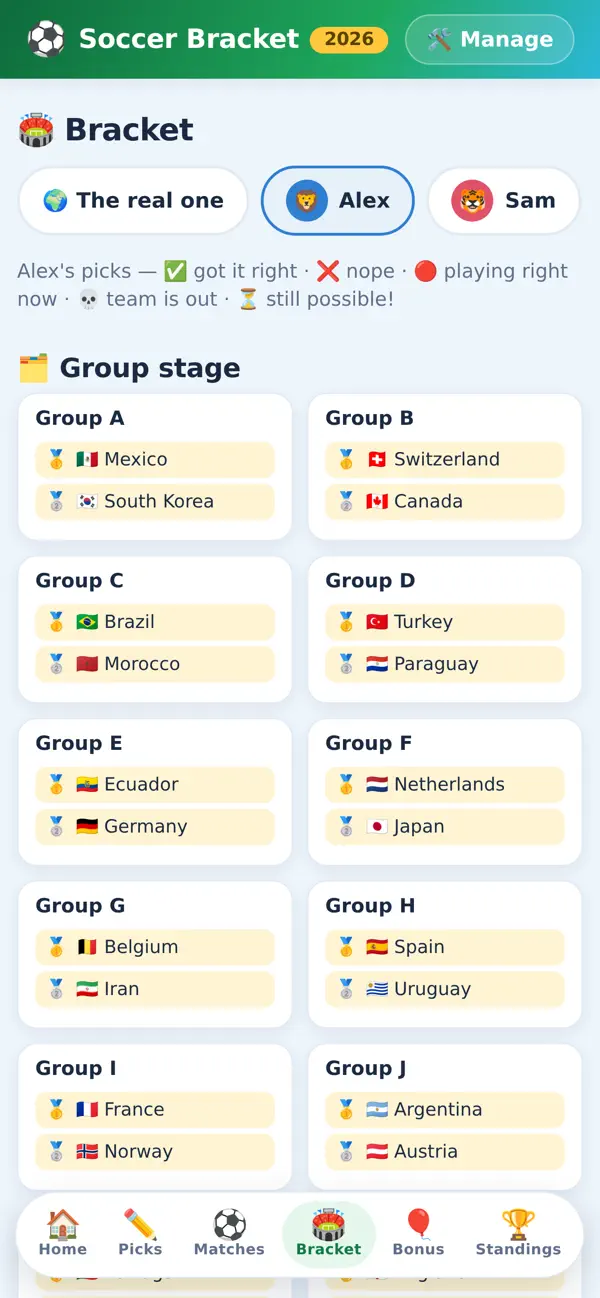 Screenshot #2 pour Global Soccer Bracket 26