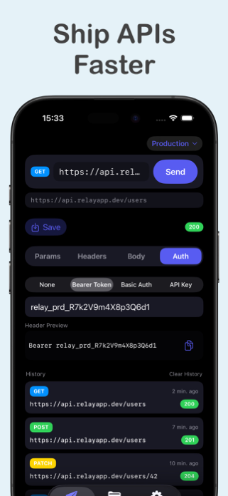 Relay: HTTP & REST Client Screenshot 1 of 6
