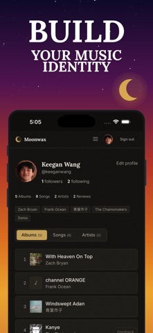 Moonwax - Music Ranking iPhone screenshot