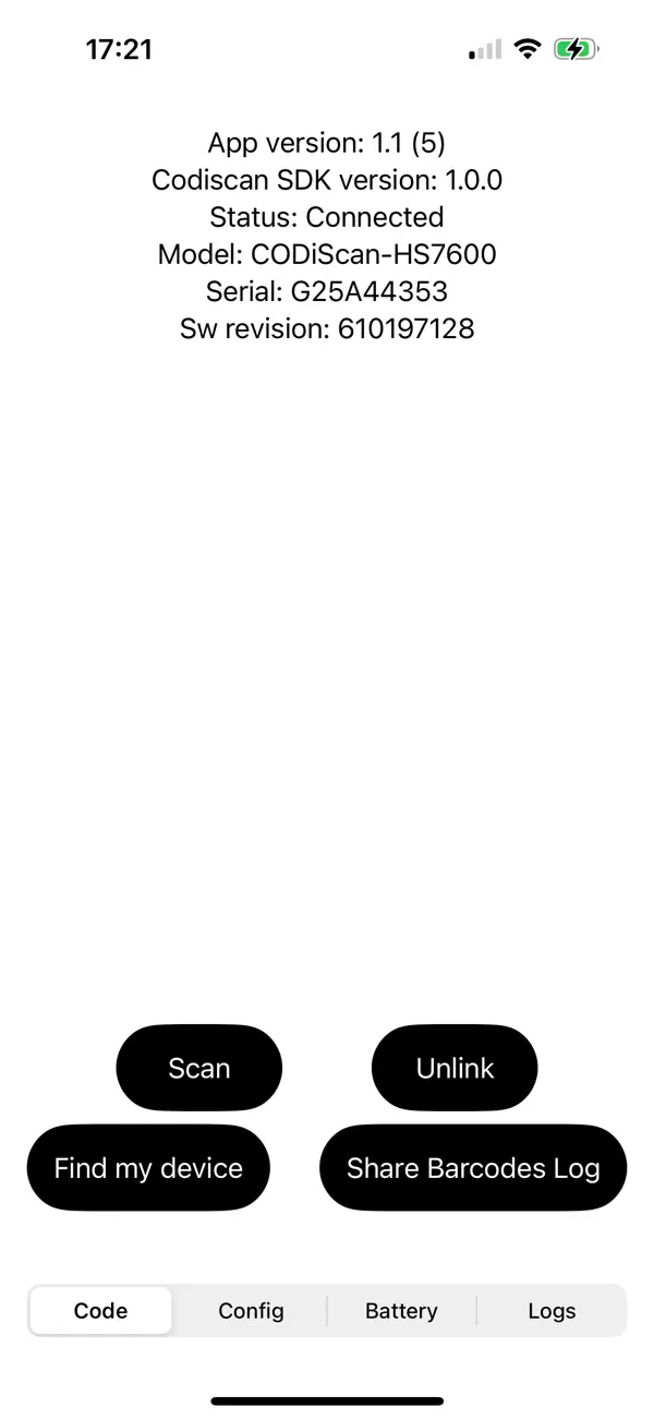 #2. Codiscan SDK Sample (iOS) Göre: Datalogic IP Tech S.r.l.