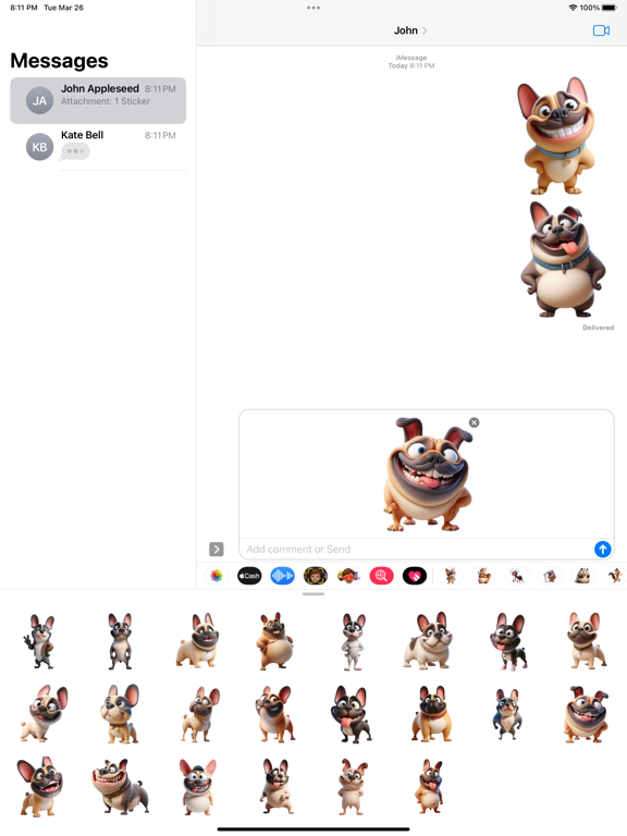 Screenshot #6 pour Goofy French Bulldog Stickers