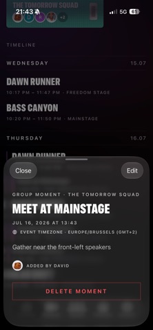 Amicorum - Festival Companion iPhone screenshot