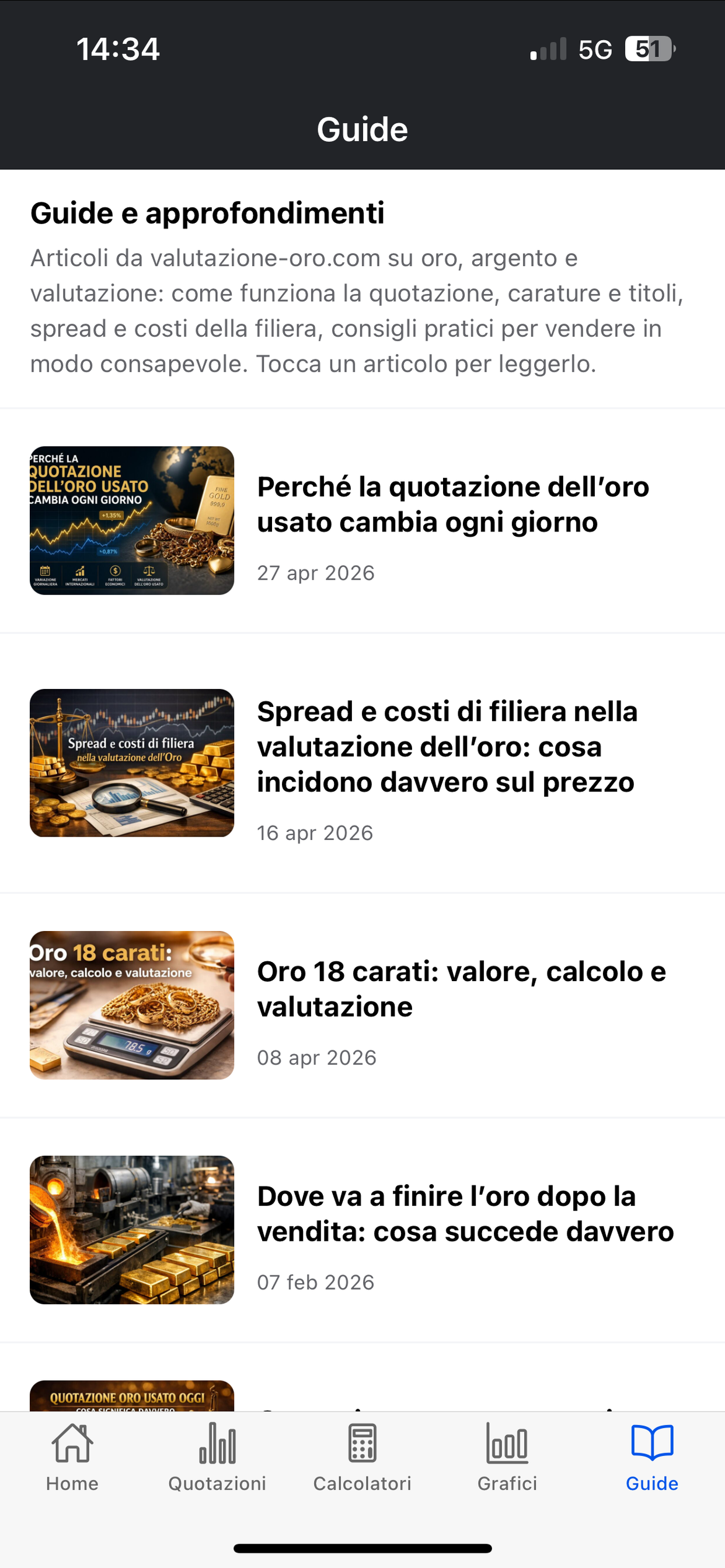 Valutazione Oro screenshot 7