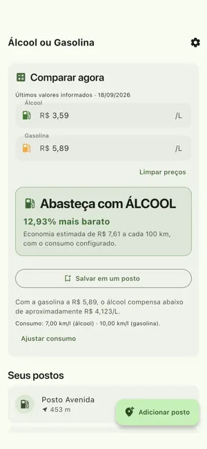 Calculadora Álcool ou Gasolina screenshot 2