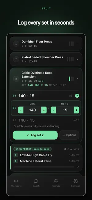 SPLIT: Gym Workout Tracker screenshot 2