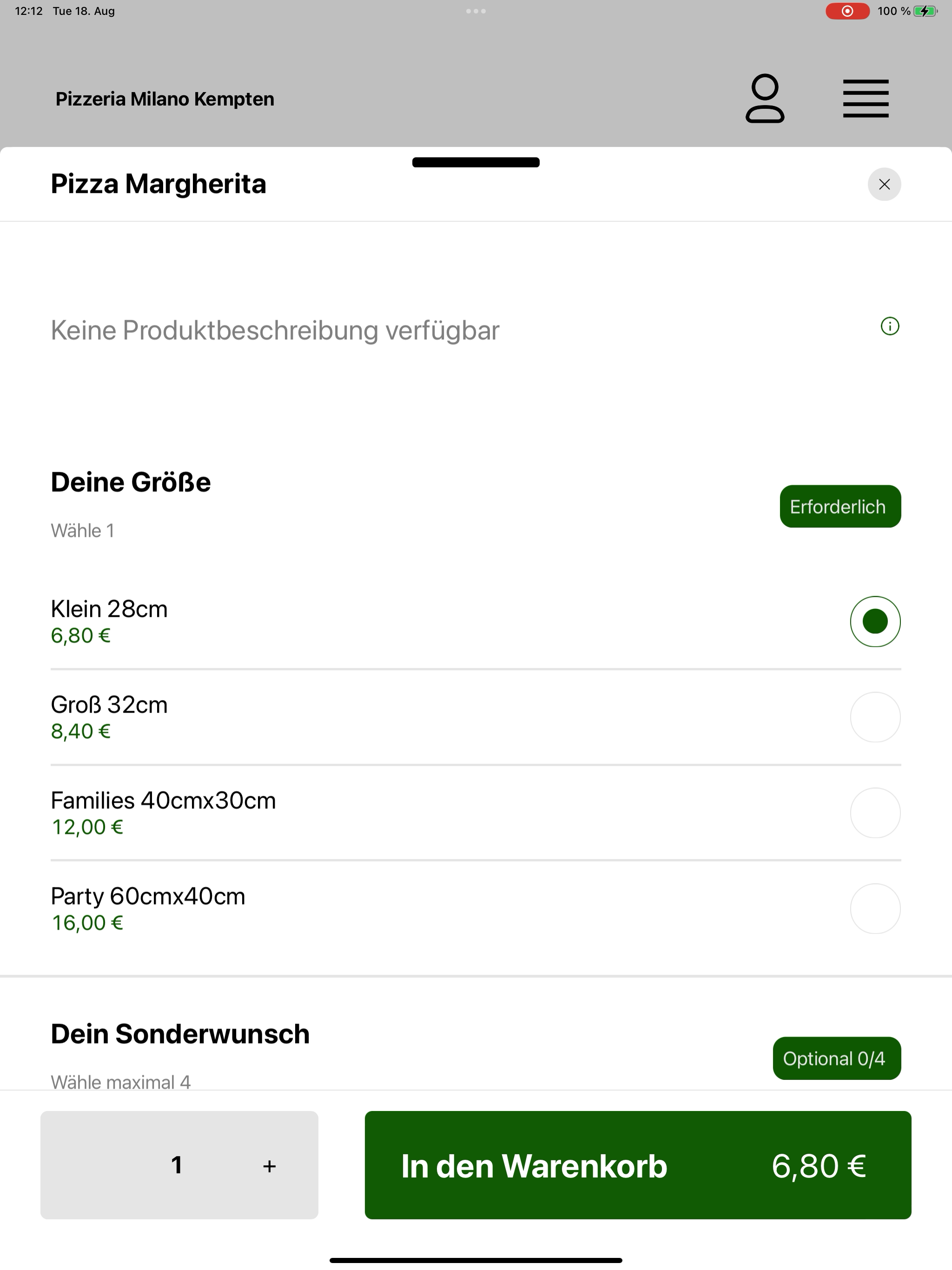 Pizzeria Milano Kempten DE screenshot 16