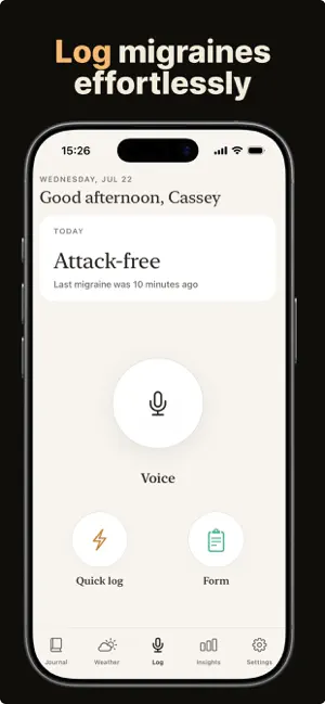 SereneHead: Migraine Tracker screenshot 1