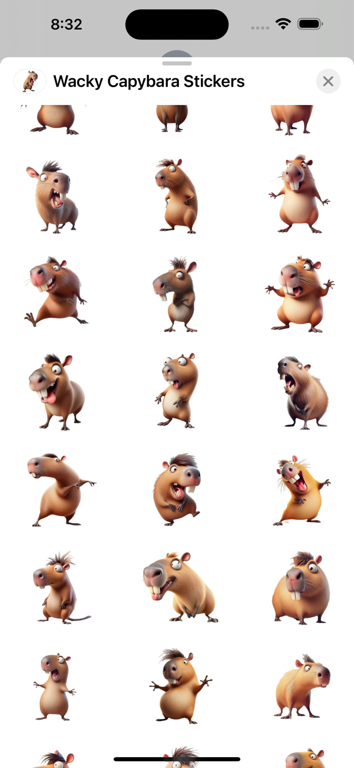 Wacky Capybara Stickers