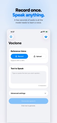 Voclone: AI Voice Cloning iPhone screenshot