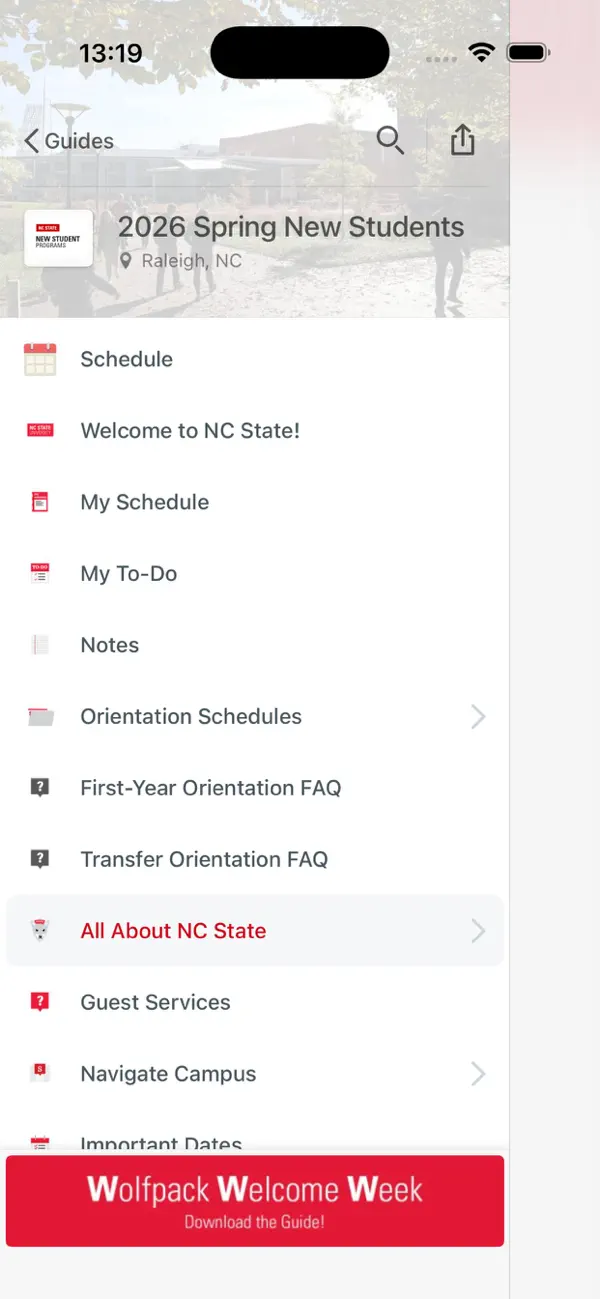 Screenshot #1 pour NC State University Guides