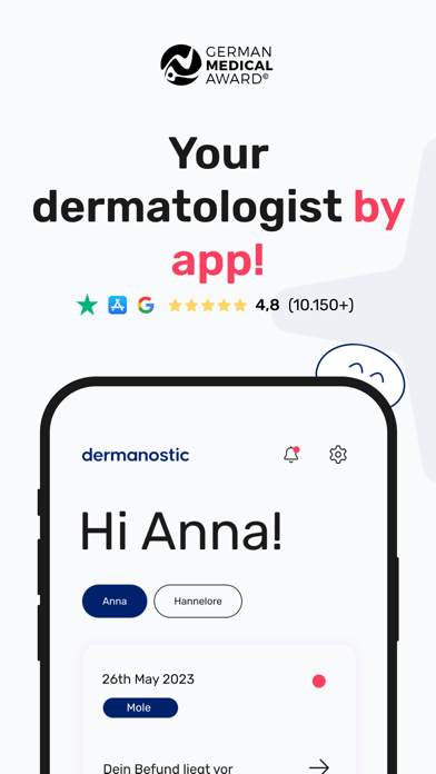 Hautarzt per App - dermanostic Screenshot