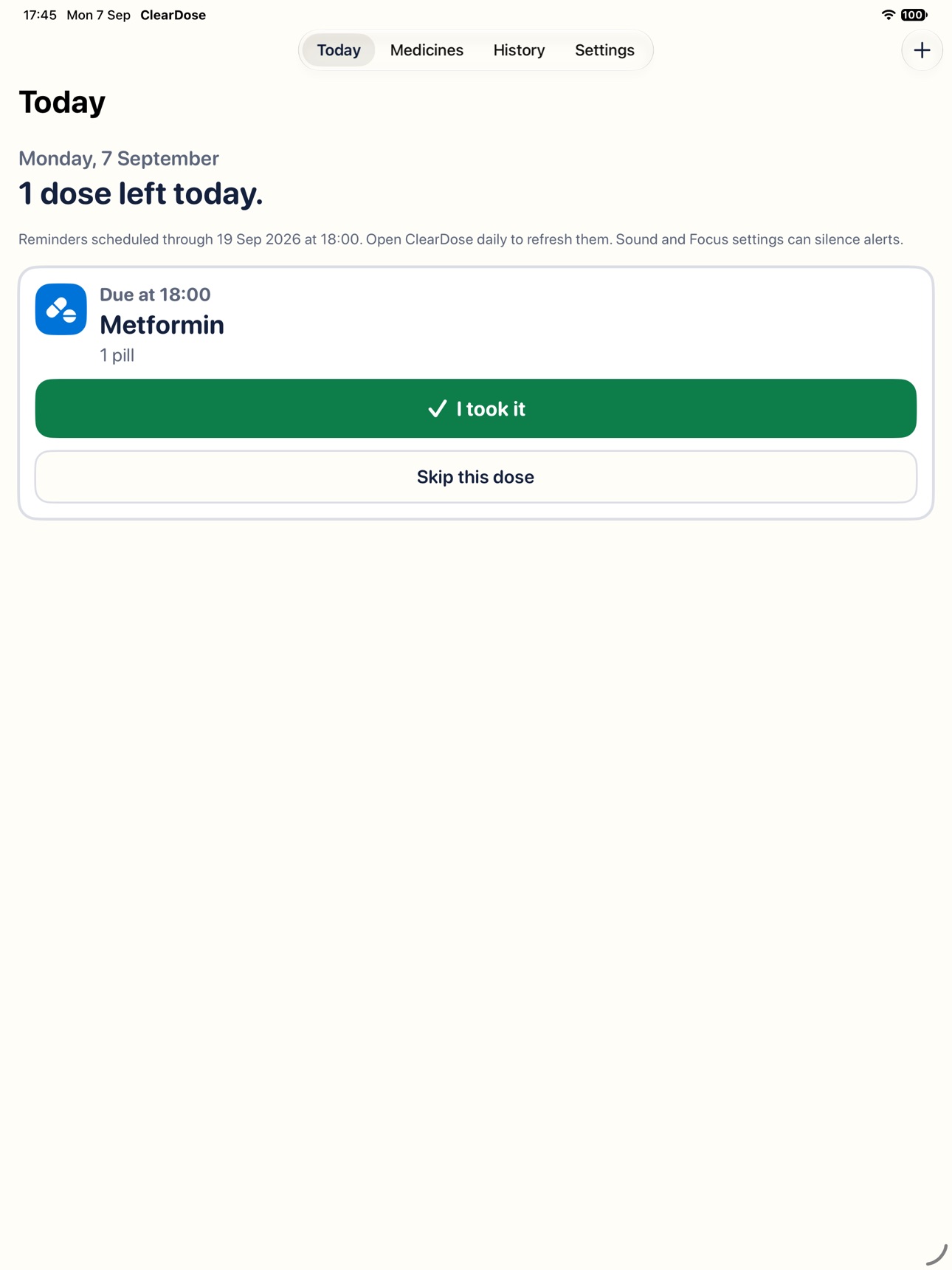 Screenshot 4 of ClearDose: Pill Reminder