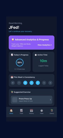 ePhysical Therapy Tracker app screenshot