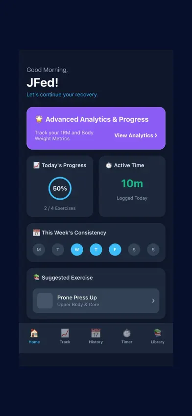 ePhysical Therapy Tracker screenshot 1