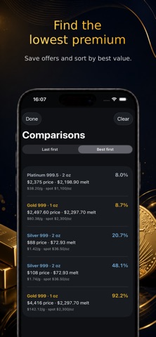 Bullion Premium Calculator iPhone screenshot