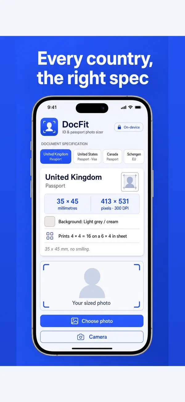Screenshot #2 pour DocFit: ID & Passport Photo