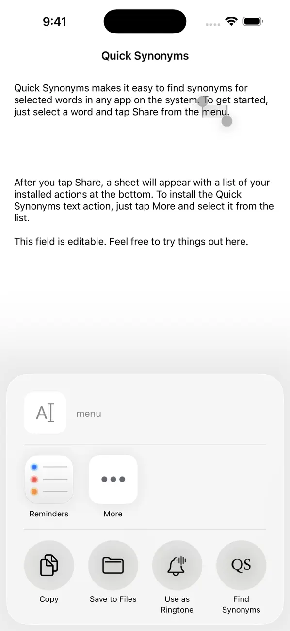 #2. Quick Synonyms (iOS) Με: Furnace Creek Software LLC