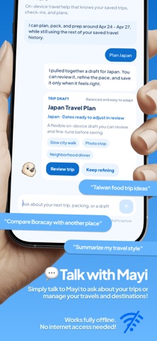 Mayi - Travel Buddy iPhone screenshot