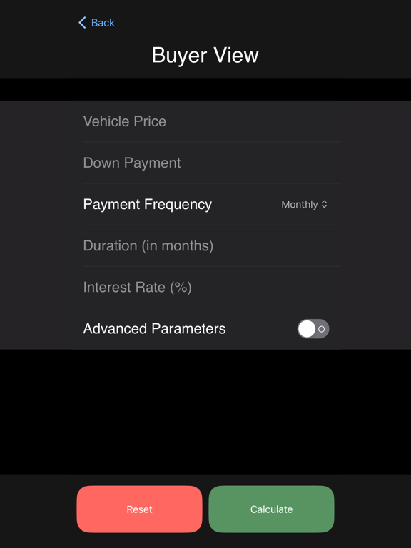 Car Calc - Auto Financing iPad screenshot 2 - Utilities app