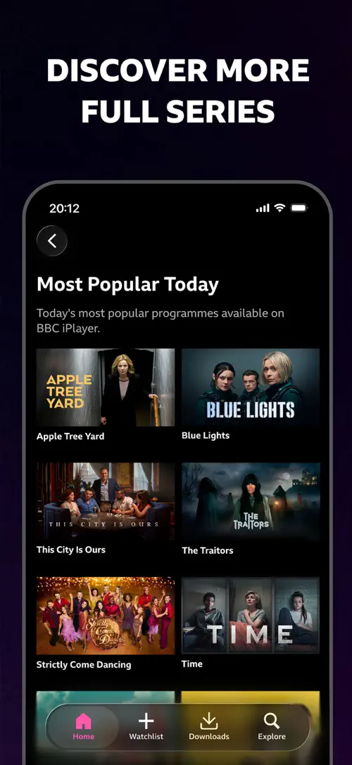 Capture d’écran de BBC iPlayer 2