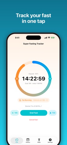 Super Fasting Tracker iPhone screenshot