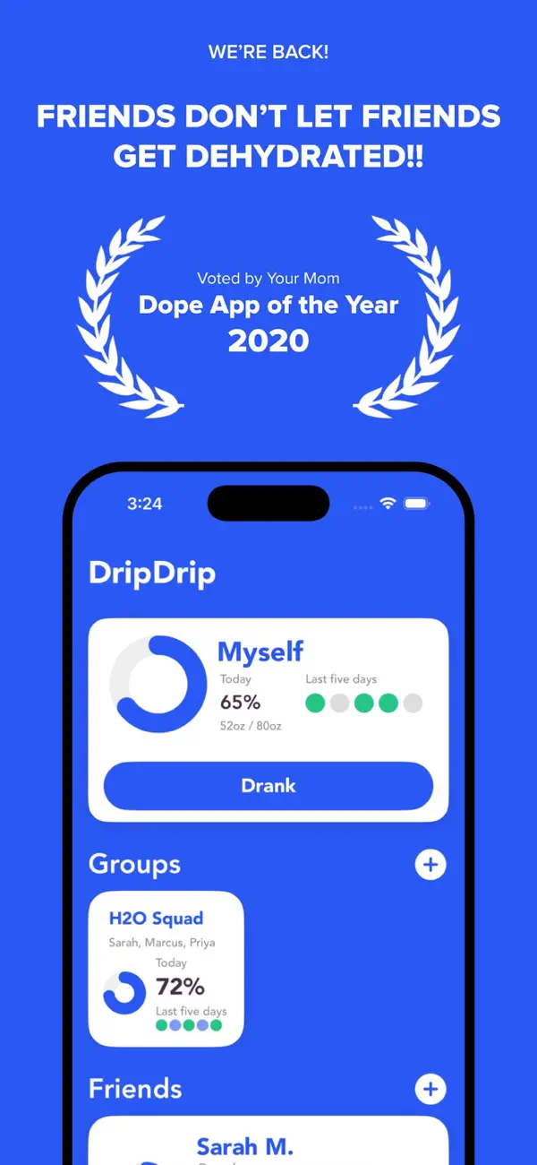 Screenshot #1 pour DripDrip - Social Hydration