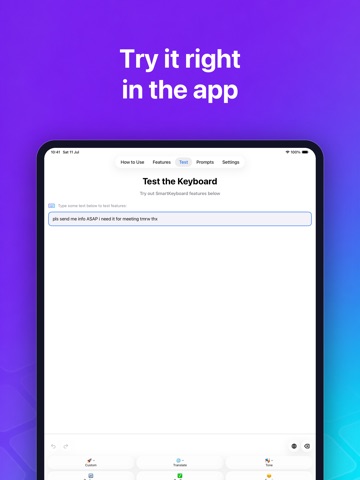 Smart Keyboard AI iPad screenshot