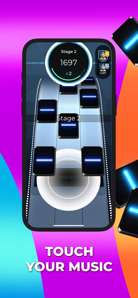 SuperStar: Music Game - ユーザーは視覚的に分かりやすいレーンに沿って流れるノーツを操作し、リアルタイムのスコア表示で自身の正確なプレイを確認できます。