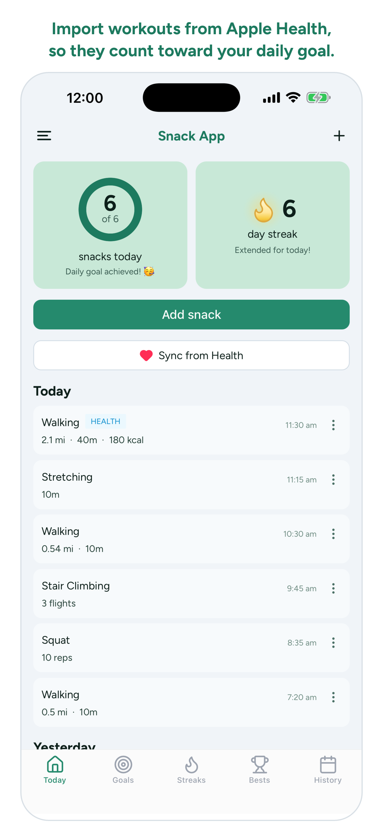 Snack App: Exercise Reminders screenshot 8