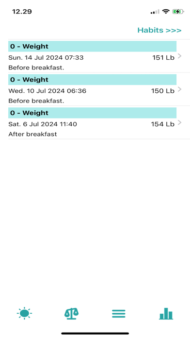 Weight and Habits Screenshot