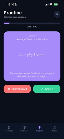 Calculus Formulas - CalcRef iPhone screenshot