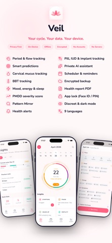 Veil Period & Cycle Tracker Screenshot 1 of 10