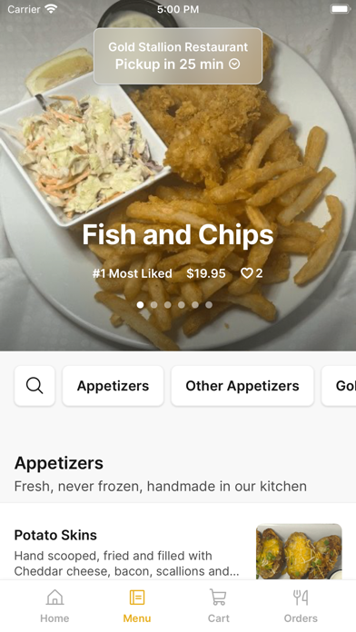 Gold Stallion Restaurant iPhone screenshot 2 - Food & Drink app