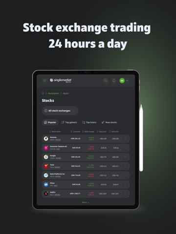 OTP SingleMarket iPad screenshot