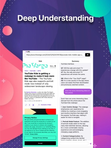 Readify - AI Web Assistant iPad screenshot