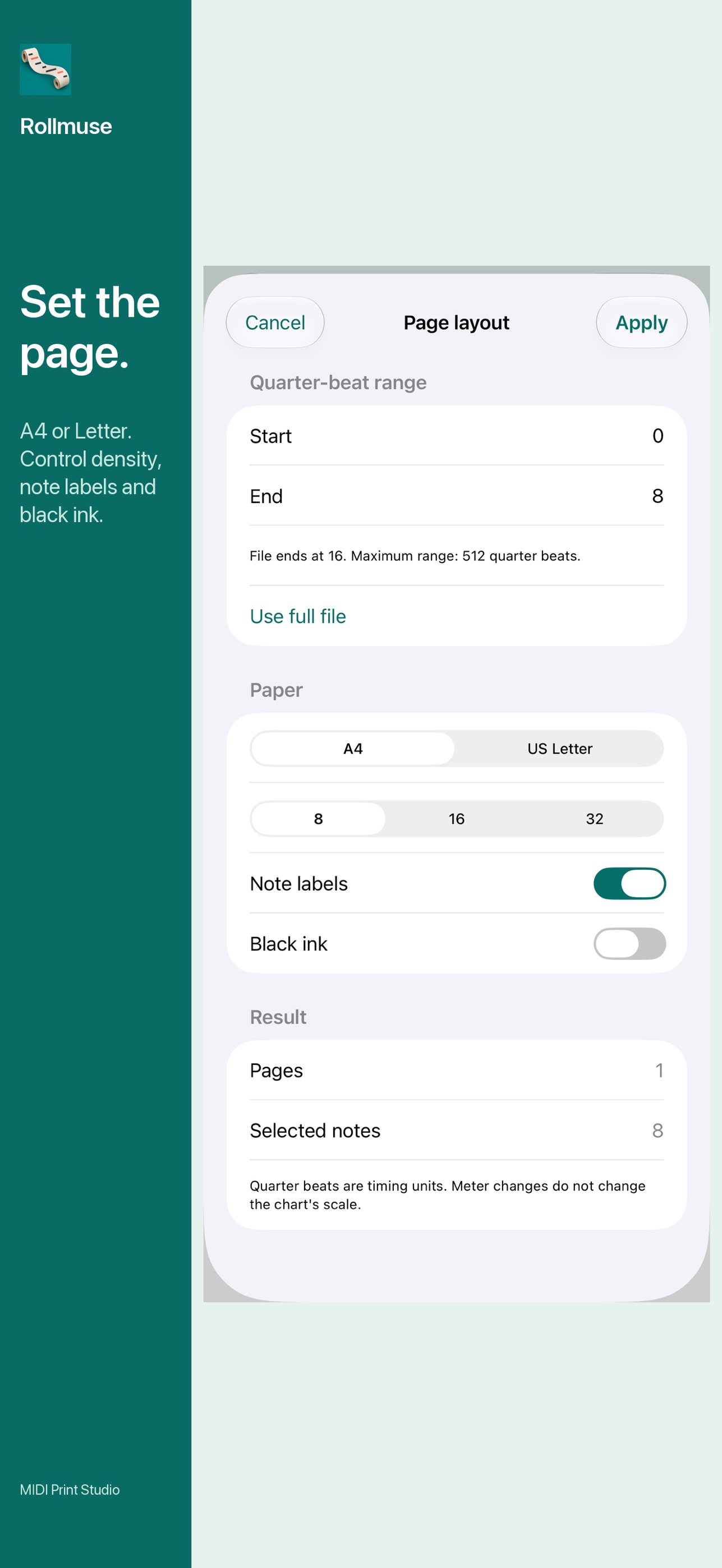 Screenshot 4 of Rollmuse MIDI Print Studio