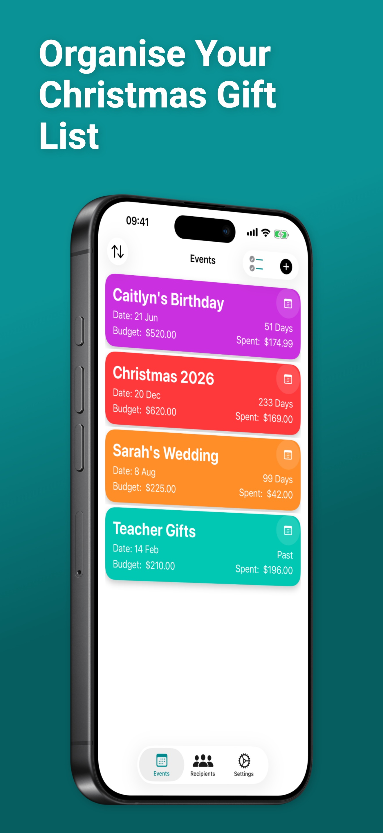 Gift List: Budget Tracker