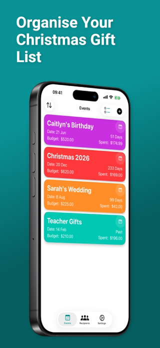 Gift List: Budget Tracker Screenshot 1 of 4
