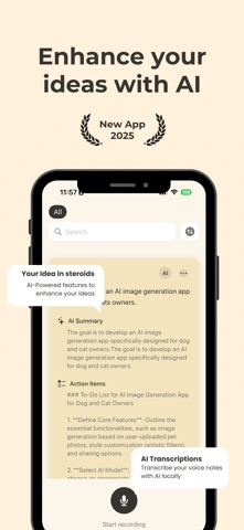Hiidea: AI Voice Notes Screenshot 1 of 5