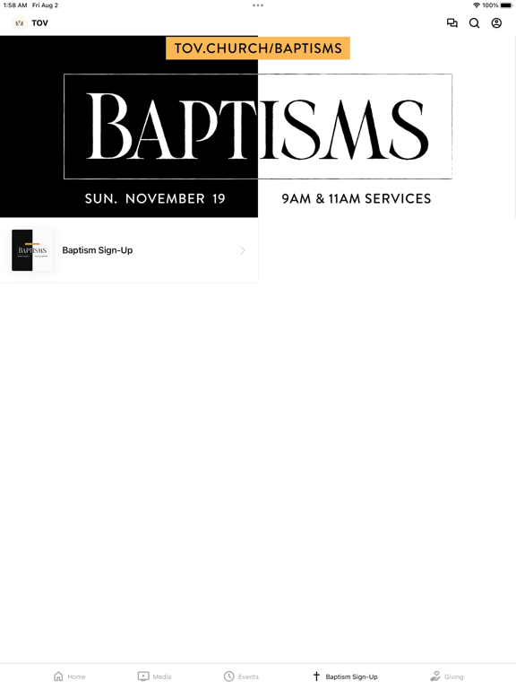 TOV Church iPad screenshot 4 - Lifestyle app