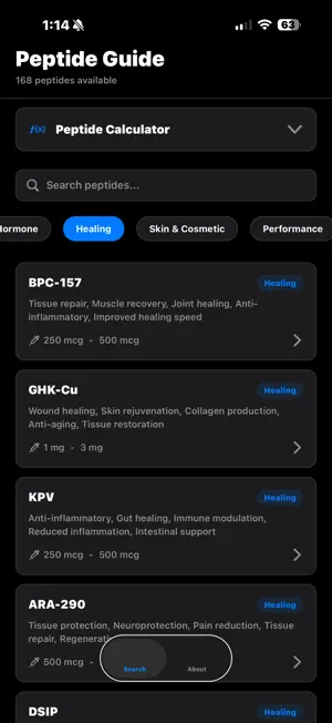 Peptide Dosing Guide screenshot 2