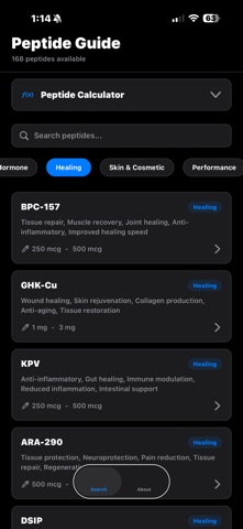 Peptide Dosing Guide Screenshot 2 of 5