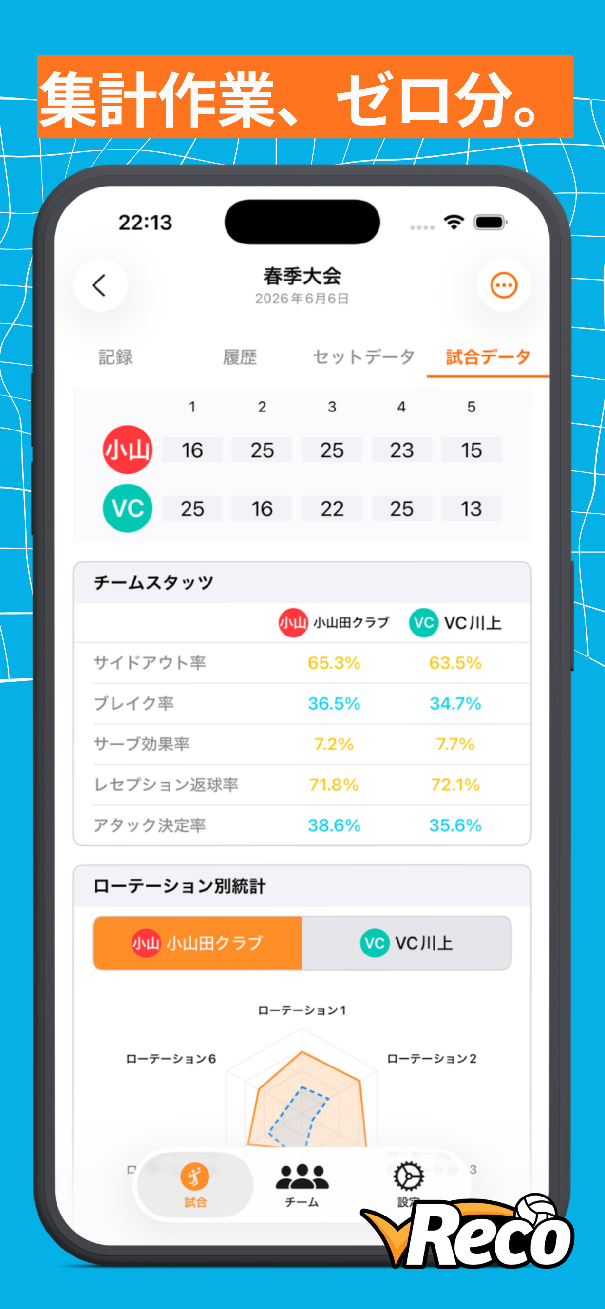 Vレコ - バレーボール記録・分析 screenshot 3