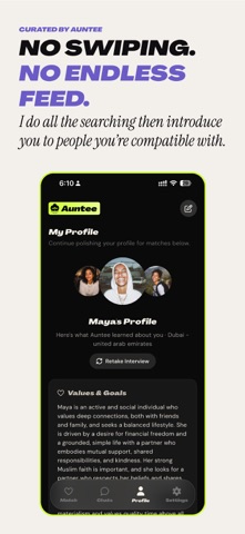 Auntee: Values-Based Dating iPhone screenshot 3