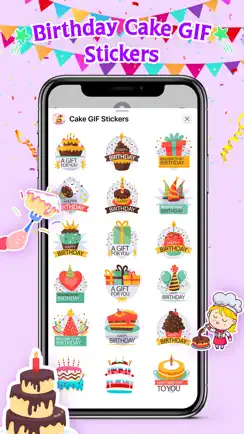 Happy Birthday Cake Sticker iPhone image 3