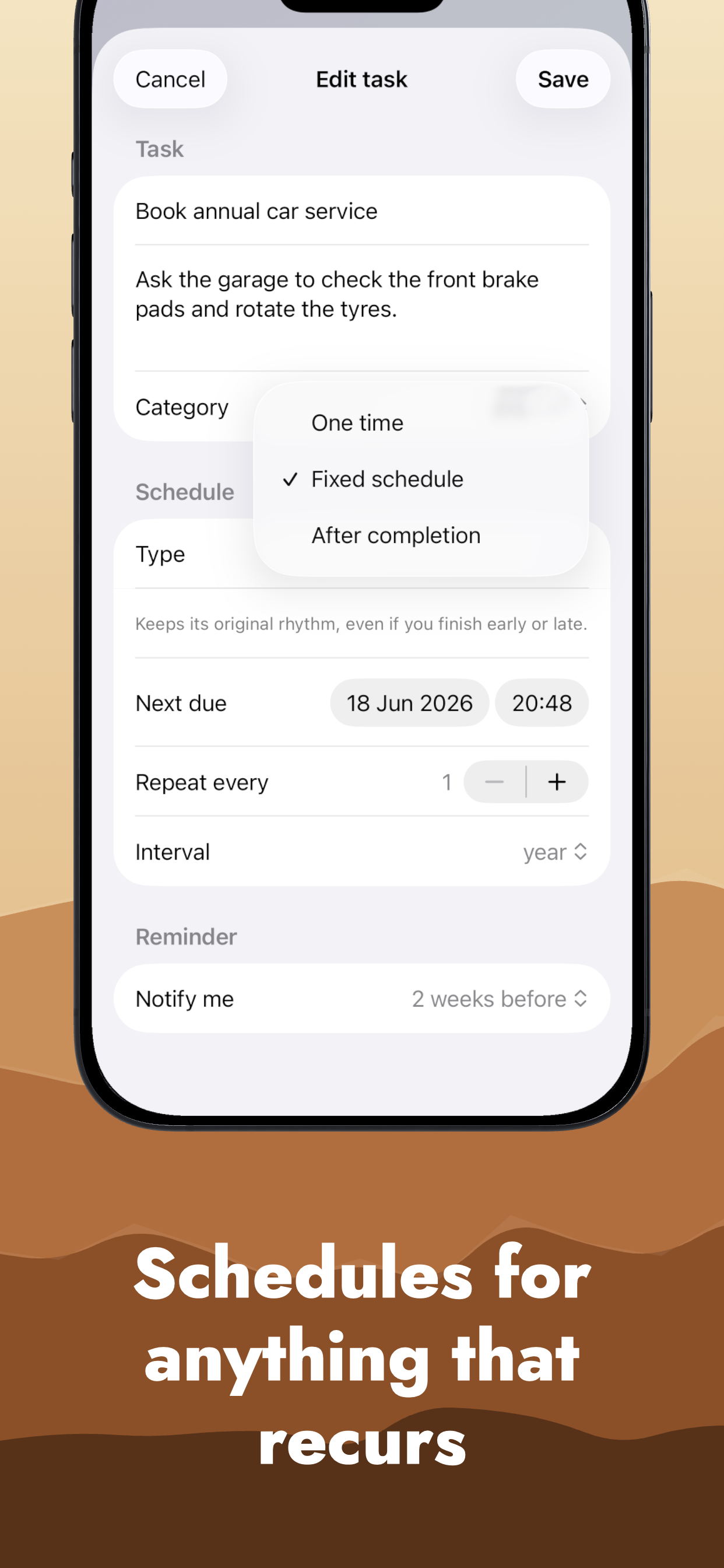 Due Again: Recurring Tasks screenshot 3