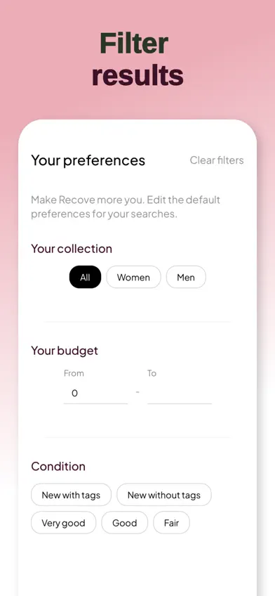 Recove: Inspo to secondhand screenshot 5