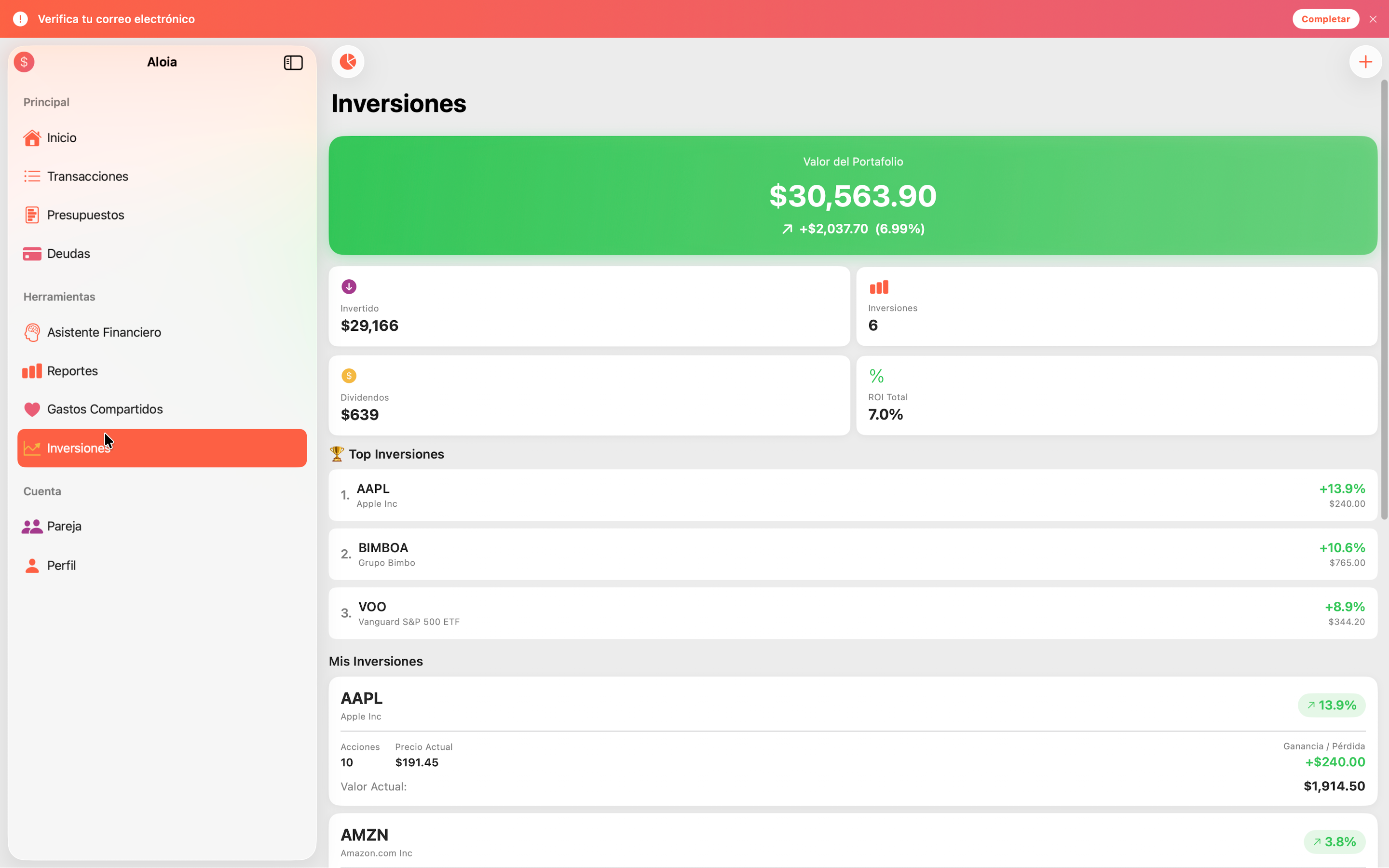 Aloia Finanzas Personales screenshot 23