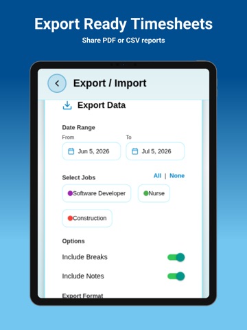 Hours Tracker Calculator iPad screenshot